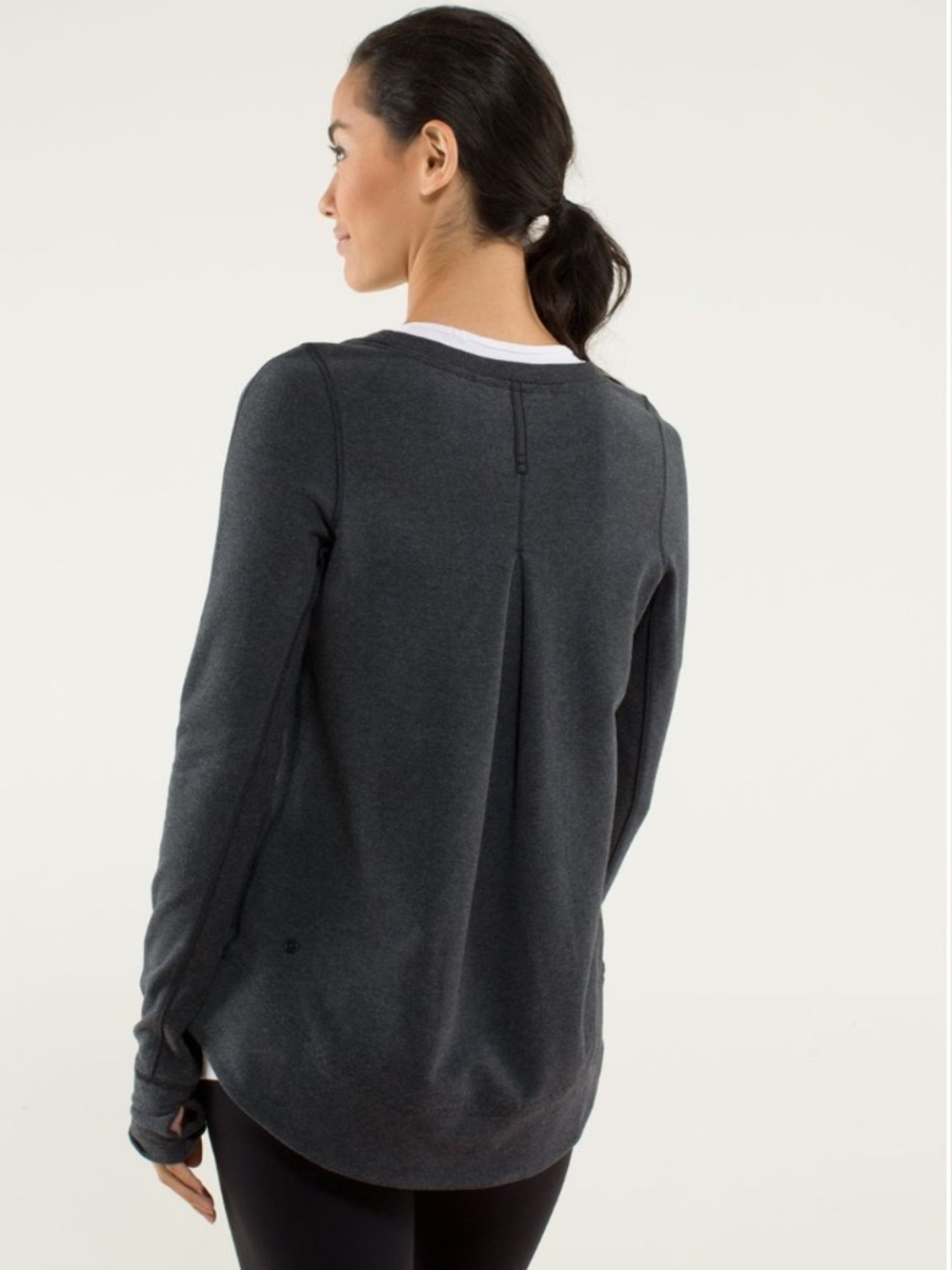 Lululemon Exhalation Pullover Heathered Black / Black Gray size 4/6 fit
